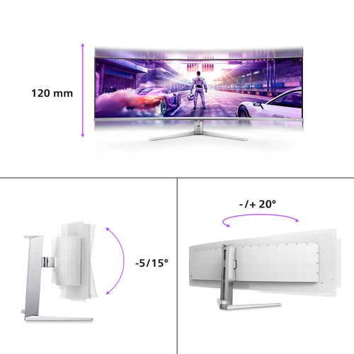 Philips Evnia 8000 49M2C8900/00 computer monitor 124.2 cm (48.9\") 5120 x 1440 pixels Dual QHD QD-OLED White Philips Evnia 8000 49M2C8900/00 computer monitor 124.2 cm (48.9\") 5120 x 1440 pixels Dual QHD QD-OLED White