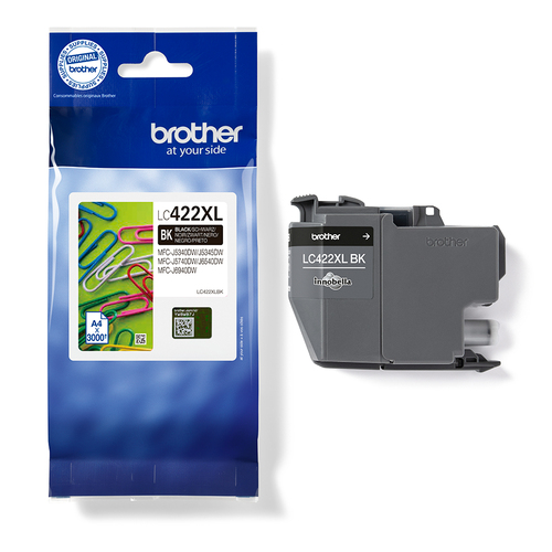 Brother LC422XLBK ink cartridge 1 pc(s) Original High (XL) Yield Black Brother LC422XLBK ink cartridge 1 pc(s) Original High (XL) Yield Black