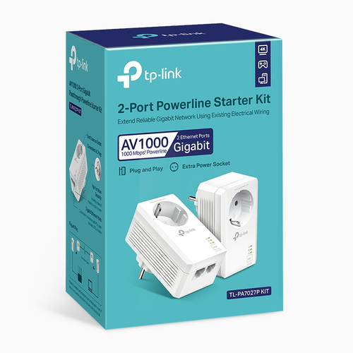 TP-Link TL-PA7027P KIT PowerLine network adapter 1000 Mbit/s Ethernet LAN White 2 pc(s) TP-Link TL-PA7027P KIT PowerLine network adapter 1000 Mbit/s Ethernet LAN White 2 pc(s)