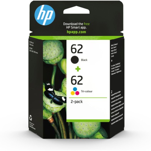 HP 62 2-pack Black/Tri-color Original Ink Cartridges HP 62 2-pack Black/Tri-color Original Ink Cartridges
