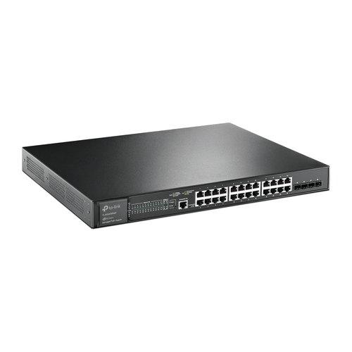 TP-Link JetStream 24-Port Gigabit and 4-Port 10GE SFP+ L2+ Managed Switch with 24-Port PoE+ TP-Link JetStream 24-Port Gigabit and 4-Port 10GE SFP+ L2+ Managed Switch with 24-Port PoE+