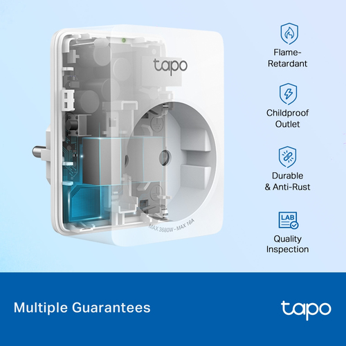 TP-LINK TAPO, MINI SMART WI-FI SOCKET, ENERGY MONITORING, 100-240 V, MAX LOAD 16 A, 50/60 HZ, 2.4 GHZ WI-FI NETWORKING, AMAZON CERTIFIED FOR HUMANS (FFS), VOICE CONTROL, UK PLUG TP-LINK TAPO, MINI SMART WI-FI SOCKET, ENERGY MONITORING, 100-240 V, MAX LOAD 16 A, 50/60 HZ, 2.4 GHZ WI-FI NETWORKING, AMAZON CERTIFIED FOR HUMANS (FFS), VOICE CONTROL, UK PLUG