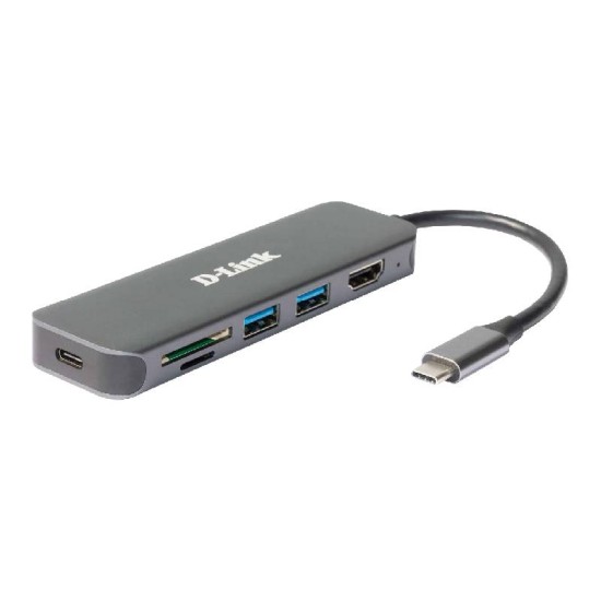 D-LINK 6-in-1 USB-C HDMI/CardRead/PowDel