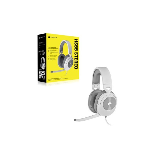 Corsair Wired Gaming Headset HS55 Stereo - White - CA-9011261-EU Corsair Wired Gaming Headset HS55 Stereo - White - CA-9011261-EU