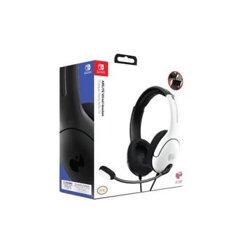 PDP - Wired Gaming Headset for Nintendo Switch Black/White LvL40