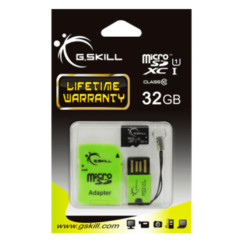 GSKILL microSDHC 32GB UHS-1 / Class 10 SD Card &amp;amp;amp;amp;amp;amp;amp;amp;amp; microSD-to-USB Adapter Included