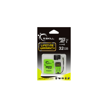 GSKILL microSDHC 32GB UHS-1 / Class 10 SD Card & microSD-to-USB Adapter Included GSKILL microSDHC 32GB UHS-1 / Class 10 SD Card & microSD-to-USB Adapter Included