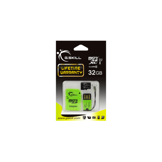 GSKILL microSDHC 32GB UHS-1 / Class 10 SD Card &amp;amp;amp;amp;amp;amp;amp;amp;amp; microSD-to-USB Adapter Included