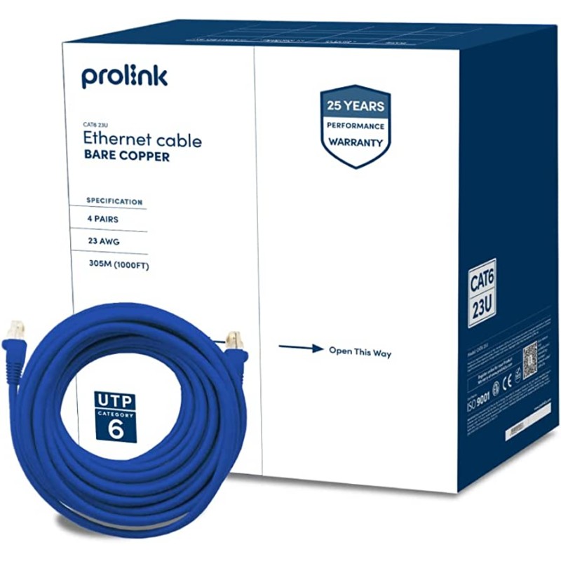 PROLINK CAT6 23AWG UTP NETWORK VABLE PROLINK CAT6 23AWG UTP NETWORK VABLE