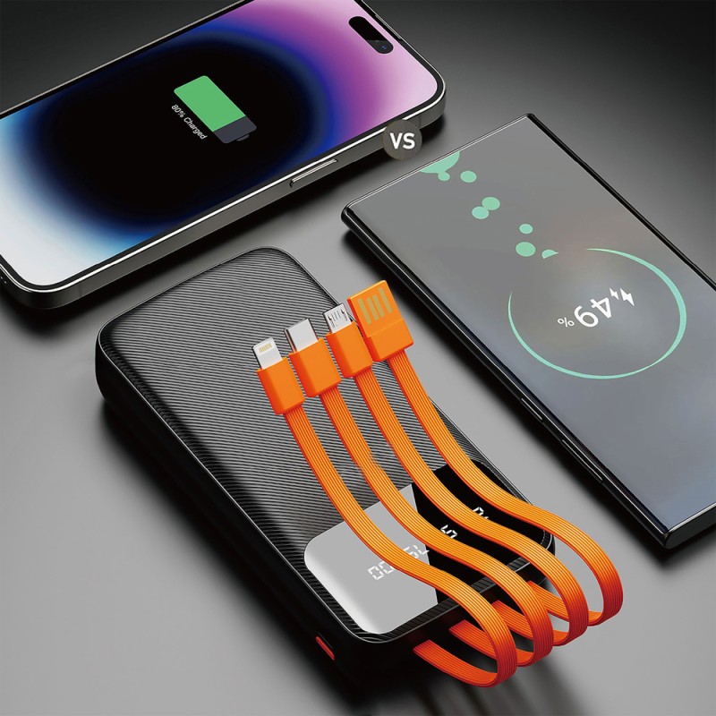Dudao K6Pro Universal 10000mAh Power Bank with USB Cable, USB Type C, Lightning white (K6Pro-white) Dudao K6Pro Universal 10000mAh Power Bank with USB Cable, USB Type C, Lightning white (K6Pro-white)