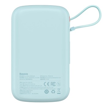 Baseus Qpow powerbank 10000mAh built-in USB Type-C cable 22.5W Quick Charge BLUE