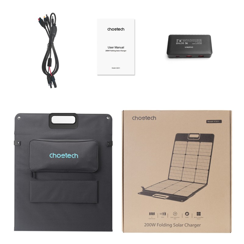 Choetech solar charger 200W portable solar panel black (SC011) Choetech solar charger 200W portable solar panel black (SC011)