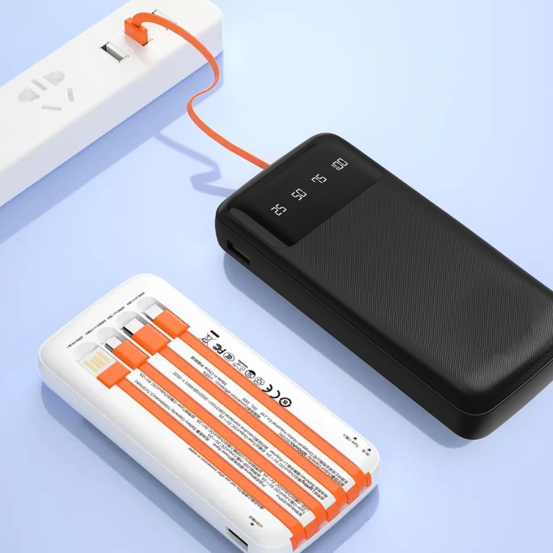 Dudao K6Pro Universal 10000mAh Power Bank with USB Cable, USB Type C, Lightning white (K6Pro-white) Dudao K6Pro Universal 10000mAh Power Bank with USB Cable, USB Type C, Lightning white (K6Pro-white)