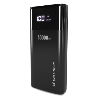 Wozinsky powerbank 30000mAh Li-Po 4 x USB with LCD display 2 A black (WPB-001BK)