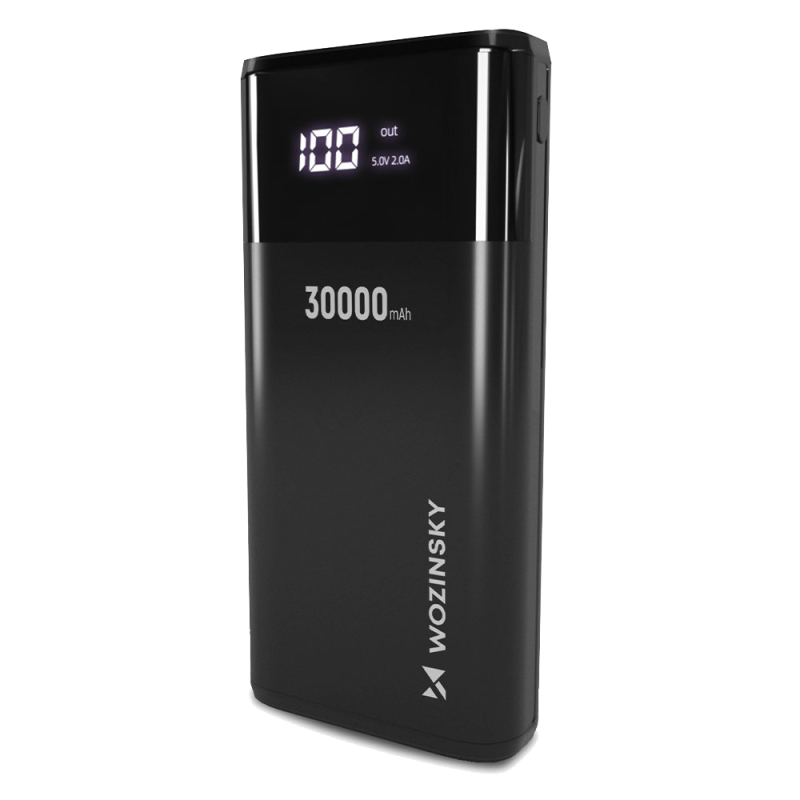 Wozinsky powerbank 30000mAh Li-Po 4 x USB with LCD display 2 A black (WPB-001BK) Wozinsky powerbank 30000mAh Li-Po 4 x USB with LCD display 2 A black (WPB-001BK)