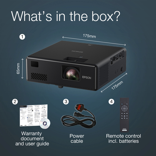 Epson EF-11 Short throw projector 1000 ANSI lumens 3LCD 1080p (1920x1080) Black