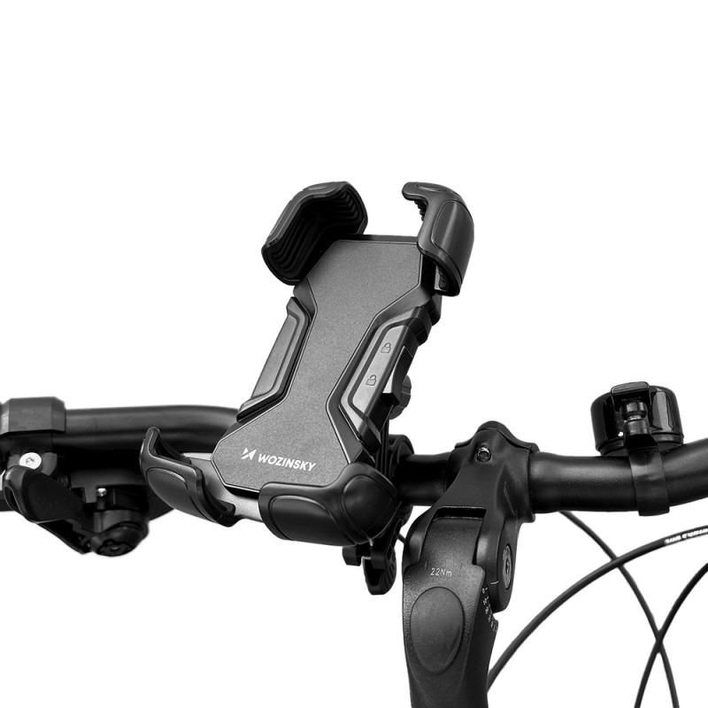 Wozinsky strong phone holder for bicycle, motorcycle, scooter handlebars, black (WBHBK6) Wozinsky strong phone holder for bicycle, motorcycle, scooter handlebars, black (WBHBK6)