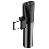 Baseus Audio Converter L41 Adapter from USB-C to USB-C port (female) + headphones jack 3,5 mm (female) black (CATL41-01)