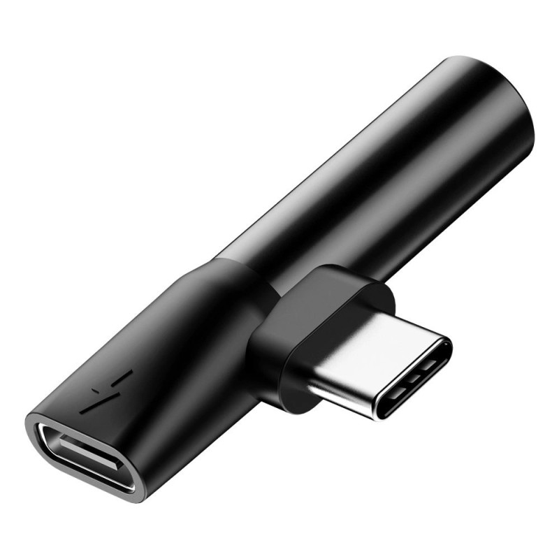 Baseus Audio Converter L41 Adapter from USB-C to USB-C port (female) + headphones jack 3,5 mm (female) black (CATL41-01)