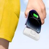 Wozinsky WF16-YCS 5000mAh 15W USB-C Mini Power Bank with Built-in USB-C Cable and Apple Watch Charger - White