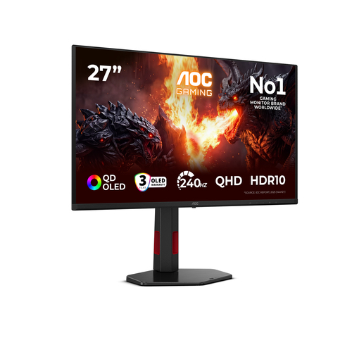 AOC G4 Q27G4ZDR computer monitor 67.3 cm (26.5\") 2560 x 1440 pixels Quad HD QD-OLED Black, Red AOC G4 Q27G4ZDR computer monitor 67.3 cm (26.5\") 2560 x 1440 pixels Quad HD QD-OLED Black, Red
