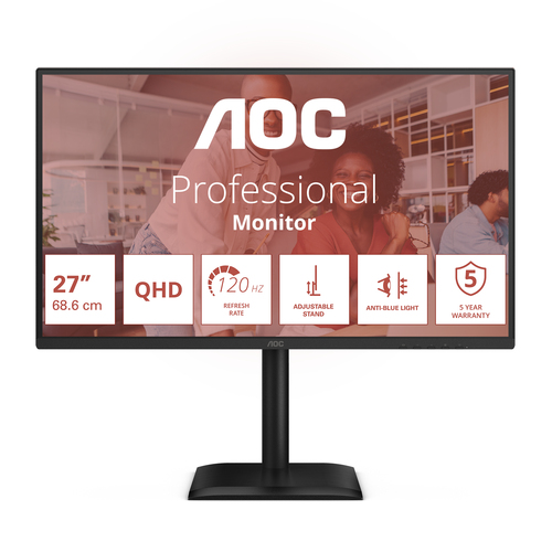 AOC E4 Q27E4U computer monitor 68.6 cm (27\") 2560 x 1440 pixels Quad HD LED Black AOC E4 Q27E4U computer monitor 68.6 cm (27\") 2560 x 1440 pixels Quad HD LED Black