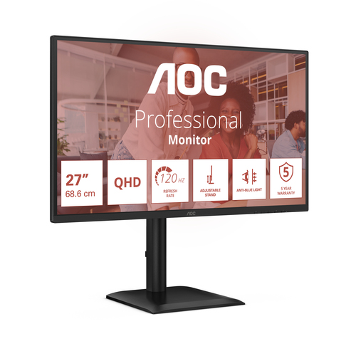AOC E4 Q27E4U computer monitor 68.6 cm (27\") 2560 x 1440 pixels Quad HD LED Black AOC E4 Q27E4U computer monitor 68.6 cm (27\") 2560 x 1440 pixels Quad HD LED Black