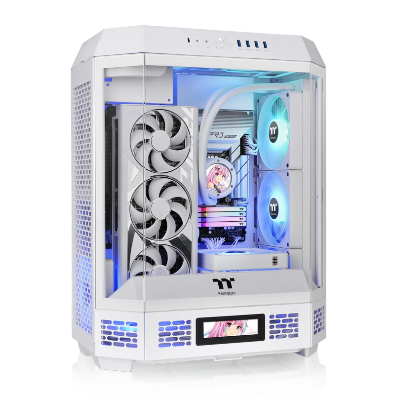 Thermaltake The Tower 600 Snow/White/Win/SPCC/Tempered Glass*3/CT140 White Fan*2/Color Box/With Screen Metal Panel Thermaltake The Tower 600 Snow/White/Win/SPCC/Tempered Glass*3/CT140 White Fan*2/Color Box/With Screen Metal Panel