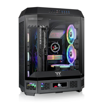 Thermaltake The Tower 600/Black/Win/SPCC/Tempered Glass*3/CT140 Fan*2/Color Box/With Screen Metal Panel