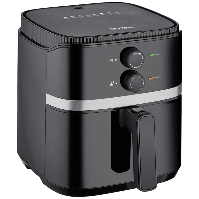SEVERIN HOT AIR FRYER, 1500W, 4.3L, 800GR, CERAMIC COATING BASKET, MANUAL CONTROL, ADJUST TEMP. 80°C-200°C, 30 MIN TIMER
