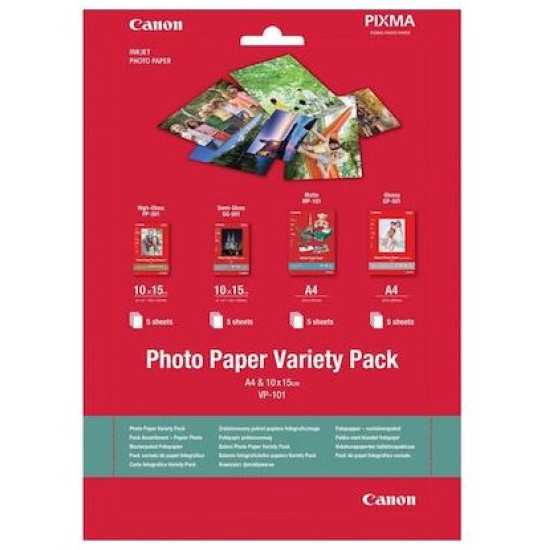 CANON PAPER PHOTO VP-101 A4, VARIETY PACK, 10X15CM