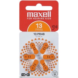 MAXELL BATTERIES PR48 (13) 6BS ZINC AIR FOR HEARING AIDS 4043752334517
