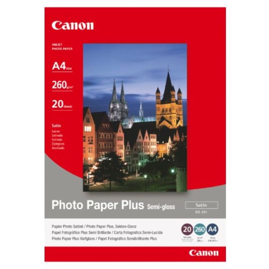 CANON PAPER A4, PHOTO PLUS SEMI-GLOSS SG-201, 20 SHEETS, 260GR