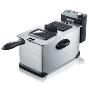 SEVERIN DEEP FRYER 2000W, S/S HOUSING, 3L, DEEP-FRYING CAPACITY 400G, 90 °C, SAFETY CUTOUT, REMOVABLE S/S DUST PROTECTION, REPLACEABLE FILTER, HEATING ELEMENT AUTO, INDICATOR
