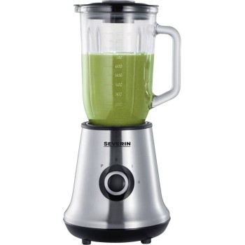 SEVERIN BLENDER, 1000ML, DRINKS/ CRUSH ICE, SMOOTHIE, 500W, REMOVABLE GLASS BLENDER &amp; KNIFE, POURING SPOUT, MEASURING CUP, STAINLESS STEEL