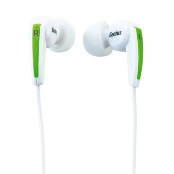 GENIUS EARPHONES HS-i220, REMOTE CONTROL WITH MIC/VOLUME, NOISE ISOLATION, GOLD PLATED 3.5MM JACK, CABLE LENTH 1.2M, WHITE