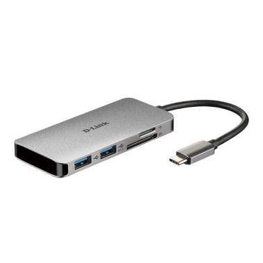 DLINK ADAPTER 6-IN-1 USB-C HUB, HDMI 4K@60HZ, USB C, USB A, PD 100WATTS; 2*USB-A 3.1 GEN2 DATA TRANSFER 10GB/S 5V/1.5A FAST CHARGING; 2*USB-C 3.1 GEN2 DATA TRANSFER 10GB/S 5V/1.5A FAST CHARGING
