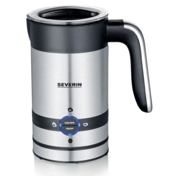 SEVERIN MILK FROTHER WITH PLUG, 100ML COLD OR HOT FROTHING/ 200ML HEATING, 2 PROGRAMS, 450W, NON-STICK, EASY CLEANING, 360° CONNECTOR, HIGH-GRADE, BRUSHED STAINLESS STEEL BLACK