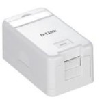 DLINK KEYSTONE BOX WITH SINGLE PORT JACK WITH SHUTTER, 65x37x30mm, WHITE COLOR