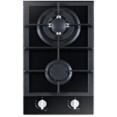 HYUNDAI HOB GAS, 30CM BUILT IN, 2 HITTING ELEMENTS, 3.4KW+ 1.8KW, 220-240V, 50HZ, AUTO IGNITION BY ELECTRICITY, SAFETY SWITCH, 8MM TEMPERED GLASS PANEL WITH 2 BURNERS 31X51CM, STAINLESS STEEL WATER DISH, 29.4x51x10CM, BLACK