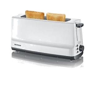 SEVERIN TOASTER, 2 SLICES, 800W, HEAT INSULATED HOUSING WTH BURN WARMER, ELECTRONIC BROWNING CNTRL WITH TEMP.SENSOR, MID-CYCLE CANCEL BUTTON, AUTO SWITCH OFF, CRUMB TRAY, WHITE
