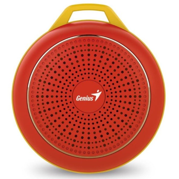 GENIUS SPEAKERS SP-906BT R2 3W RMS, BLUETOOTH 4.1, DRIVER UNIT 40MM, WIRELESS DISTANCE 30M, MICROPHONE, HOOK, 500mAh BATTERY UP TO 5H PLAY, RED