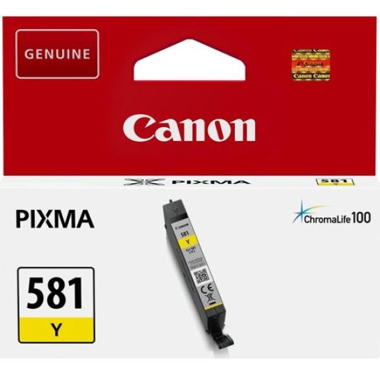 CANON INK CARTRIDGE CLI-581 YELLOW FOR TS6150, TS8150, TS9150, TR8550