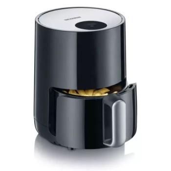 SEVERIN COMPACT HOT AIR FRYER, 1.8L, 500-600GR, SLIM DESIGN, CERAMIC COATING BASKET, HIGH SCRATCH RESISTANCE, LED DISPLAY, TOUCH CONTROL, ADJUST TEMP. 80°C-200°C, COOKING TIME, AUTO SWITCH, 60 MIN TIMER WITH DEEP, EASY CLEAN, BLACK