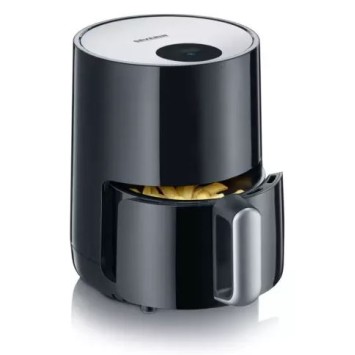 SEVERIN COMPACT HOT AIR FRYER, 1.8L, 500-600GR, SLIM DESIGN, CERAMIC COATING BASKET, HIGH SCRATCH RESISTANCE, LED DISPLAY, TOUCH CONTROL, ADJUST TEMP. 80°C-200°C, COOKING TIME, AUTO SWITCH, 60 MIN TIMER WITH DEEP, EASY CLEAN, BLACK