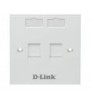 DLINK FACEPLATE, ACCEPT DUAL KEYSTONE JACKS WITH SHUTTER &amp; ID PLATE, 86x86, SQUARE, WHITE COLOR