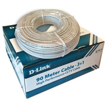 DLINK CABLE CCTV, COAXIAL COPPER CABLE RG59 + 3 X POWER, 90 METERS ROLL