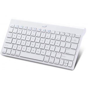 GENIUS KEYBOARD LUXEPAD 9000, BLUETOOTH EDR 2.0, ULTRA THIN, FOR iPHONE/IPAD, UP TO 10METERS, 9-SPECIFIC KEYS, WHITE COLOR, 2x AAA BATTERIES