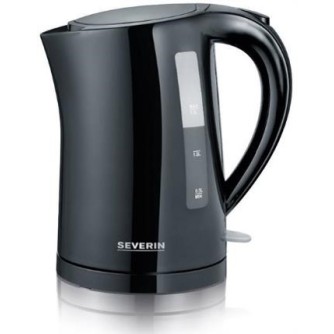 SEVERIN KETTLE, 2200W, 1.5L, CONCEALED HEATING ELEMENT, CORDLESS ON POWER BASE, THERMAL SAFETY CUTOUT, ON/OFF SWITCH, POURING SPOUT, BLACK