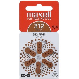 MAXELL BATTERIES PR41 (312) 6BS ZINC AIR FOR HEARING AIDS 4043752334524